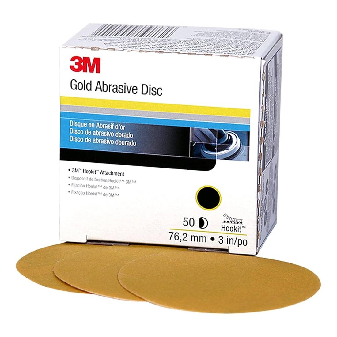 3M Hookit Gold Disc 00917, 3 in, P180, 50 Discs