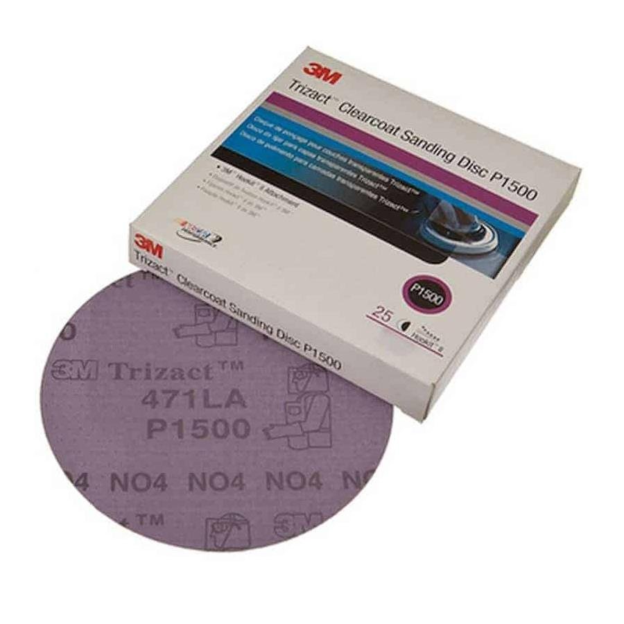 3M Trizact Hookit Clear Coat Sanding Disc 1500 Grit, 02094, 3 Inch, 25 Discs per Carton