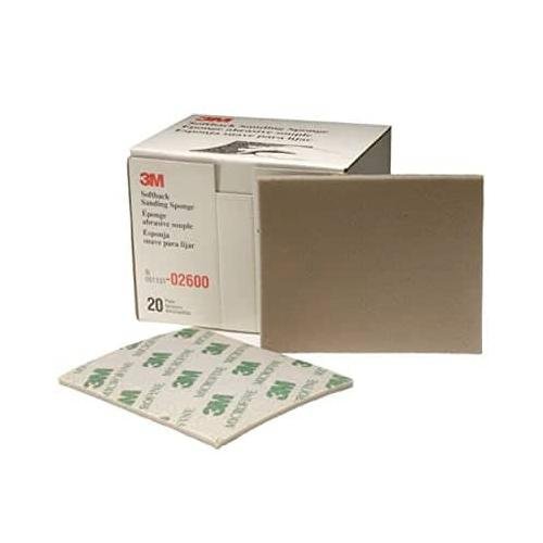 3M Softback Sanding Sponge, 02600, 4-1/2 in x 5-1/2 in, (115 mm x 140 mm), Microfine, 20 sponges per pac