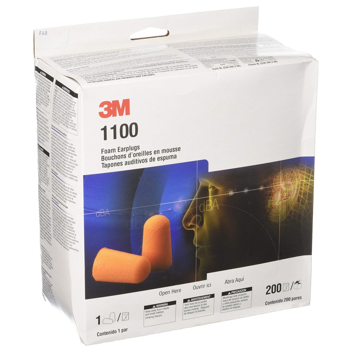 3M 1100 Earplugs