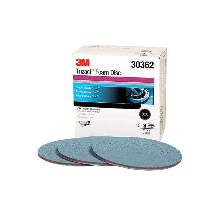 3M Trizact Hookit Foam Abrasive Disc 5000 Grit,30362, 3 Inch,15 Discs per Carton