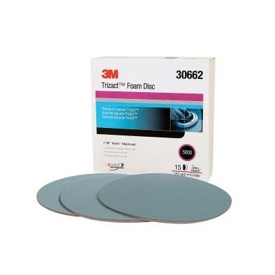 3M Trizact Hookit Foam Abrasive Disc 5000 Grit,30662, 3 Inch,15 Discs per Carton