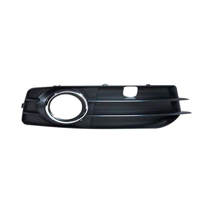 Front Right Bumper Cover Fog Light Bezel Black and Chrome