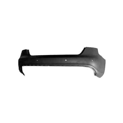 Rear Bumper Cover Primed PTM for Sedan with S-Line Package with Park Assist Sensor Holes -CAPA Certified
