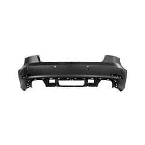 Rear Bumper Cover Primed PTM without S-Line Package with Park Assist Sensor Holes without Parallel Park for Sedan and Convertible -CAPA Certified