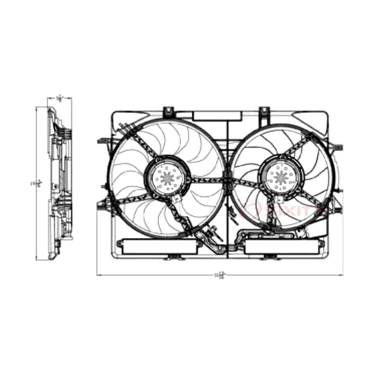 Front Radiator and Condenser Dual Fan Assembly fits 4.0L V8