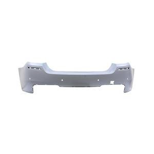 Rear Bumper Cover For Sedan With M Pkg and Park Assist Sensor Primed PTM -CAPA Certified