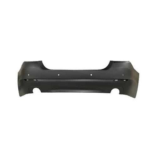 Rear Bumper Cover For 535 Without M Pkg With Park Assist Sensors With Molding Holes Primed PTM with Left and Right Exhaust Holes -CAPA Certified