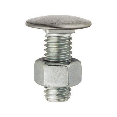 AUVECO 11615 Bumper Bolts 3/8 - 16 X 1 Stainless Steel Cap Pan Head with Hex Nuts PK 25