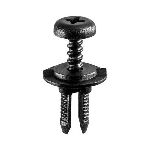 AUVECO 20639 Black Nylon Push-In Retainers Hole Size 5mm PK 25