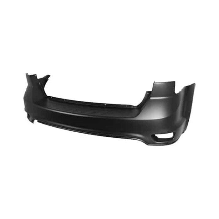 Rear Upper Bumper Cover without Park Assist Sensor Holes with Reflector Holes Primed PTM -CAPA Certified