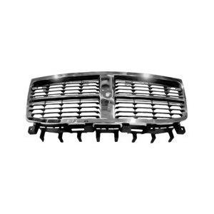 Front Grille Matte-Black with Chrome Frame