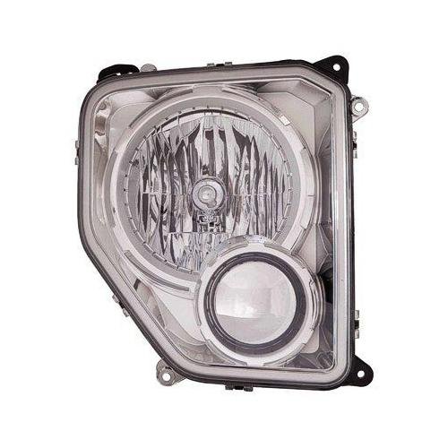 Front Right HeadLamp Composite without Fog Lamps Chrome Bezel Round Bulb Shield