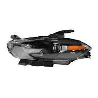 Front Right HeadLamp Composite Halogen without LED Lamps Black Bezel without LED Daytime Running Lights