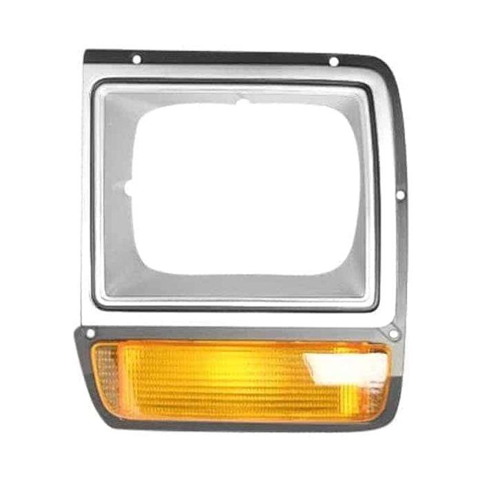 Front Left HeadLamp Door Painted Silver and Black Includes Amber Lens