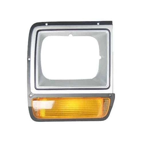 Front Right HeadLamp Door Painted Silver and Black Includes Amber Lens
