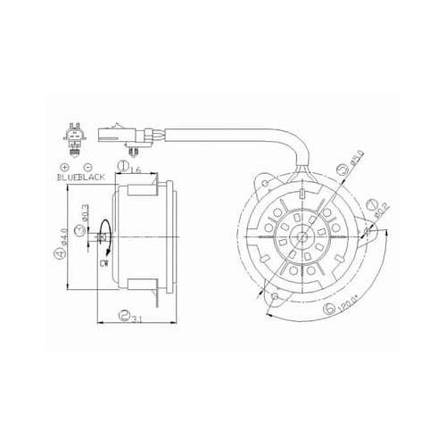 Front A/C Condenser Fan Motor