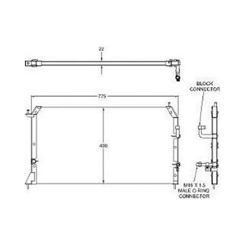 Front Condenser 1998-2004 Toyota Sienna