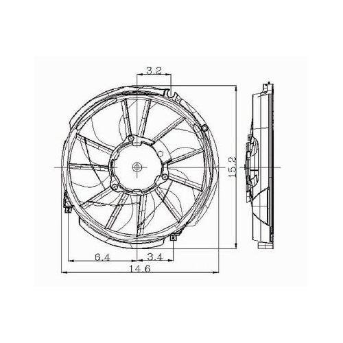 Front Radiator Cooling Fan Left Side