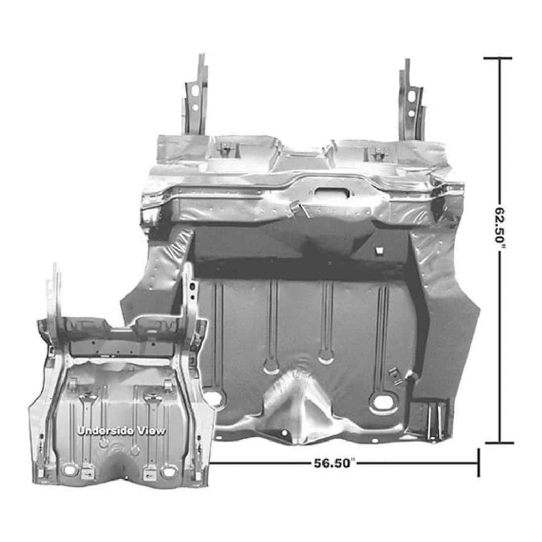 Rear Trunk Floor Complete with Transition Pan and Frame Rails