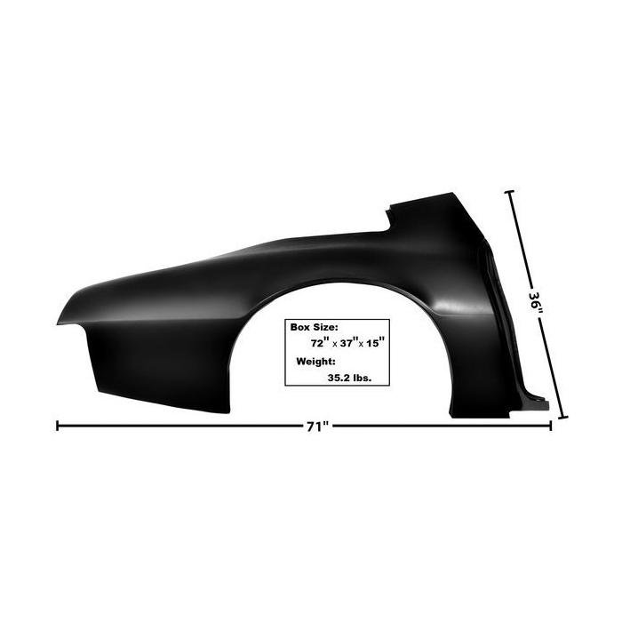 Rear Right Quarter Panel without Holes Full