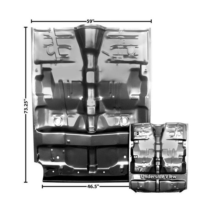 Front Floor Panel Front Section with Rear Seat Pan