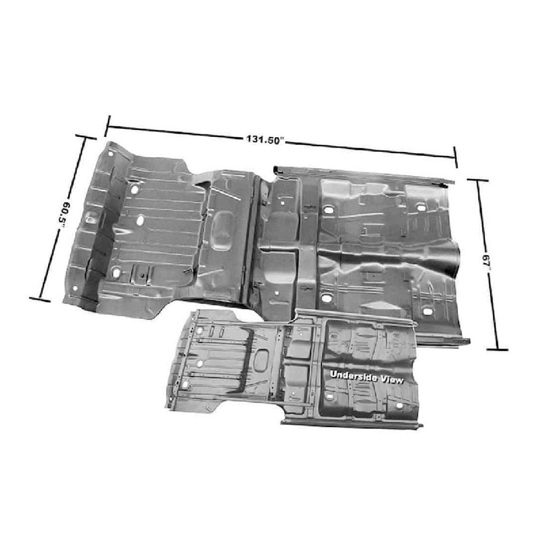Front and Rear Floor Panel Complete with Braces with Rockers