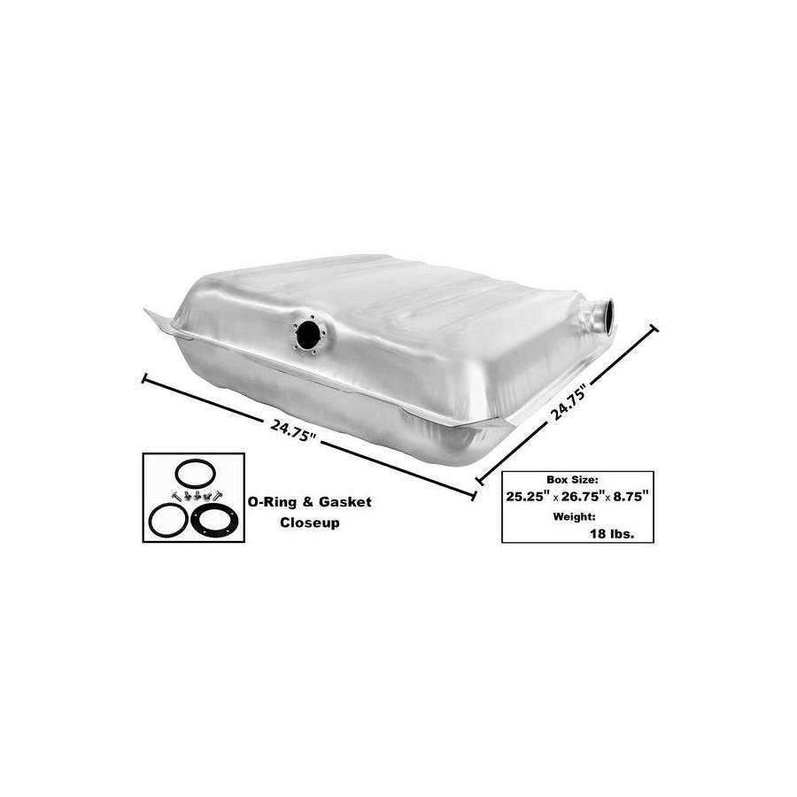 Rear Gas Tank Square Corner Stainless