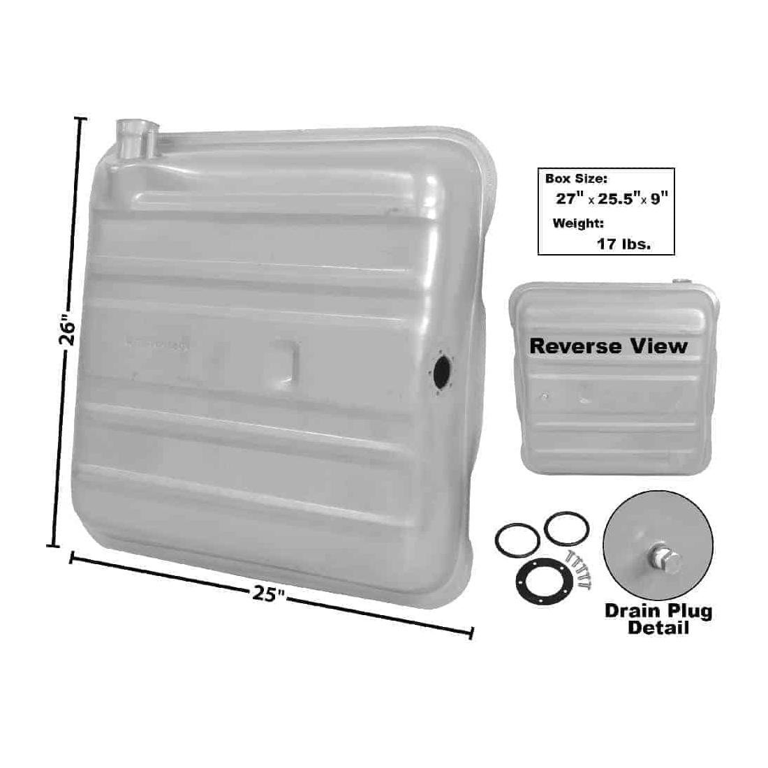 Rear Gas Tank Round Corner Galvanized