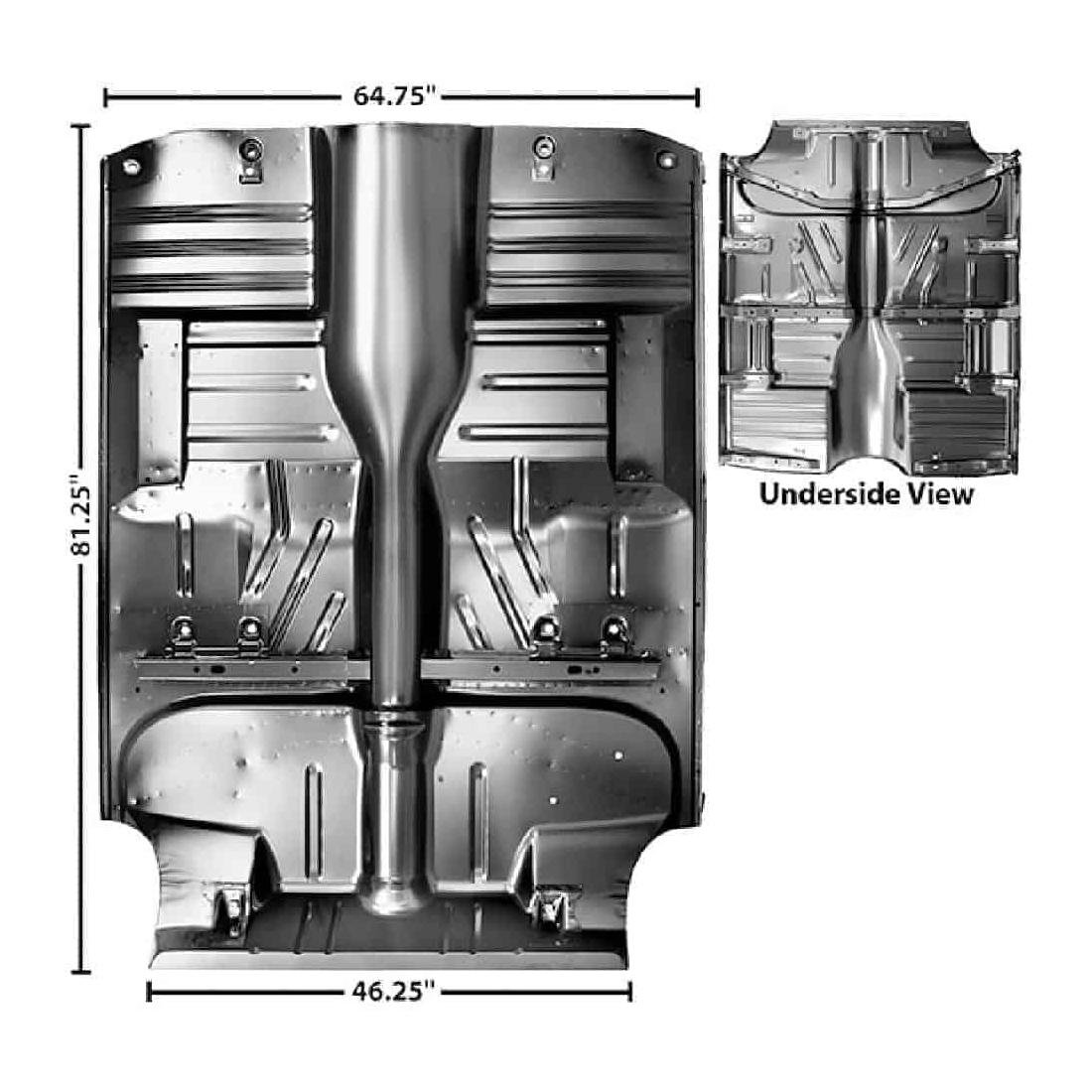 Complete Floor Pan with Braces (Hard Top/Convertible)