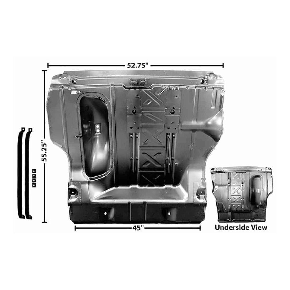 Rear Trunk Pan Complete with Spare Tire Cut-Out (Convertible)