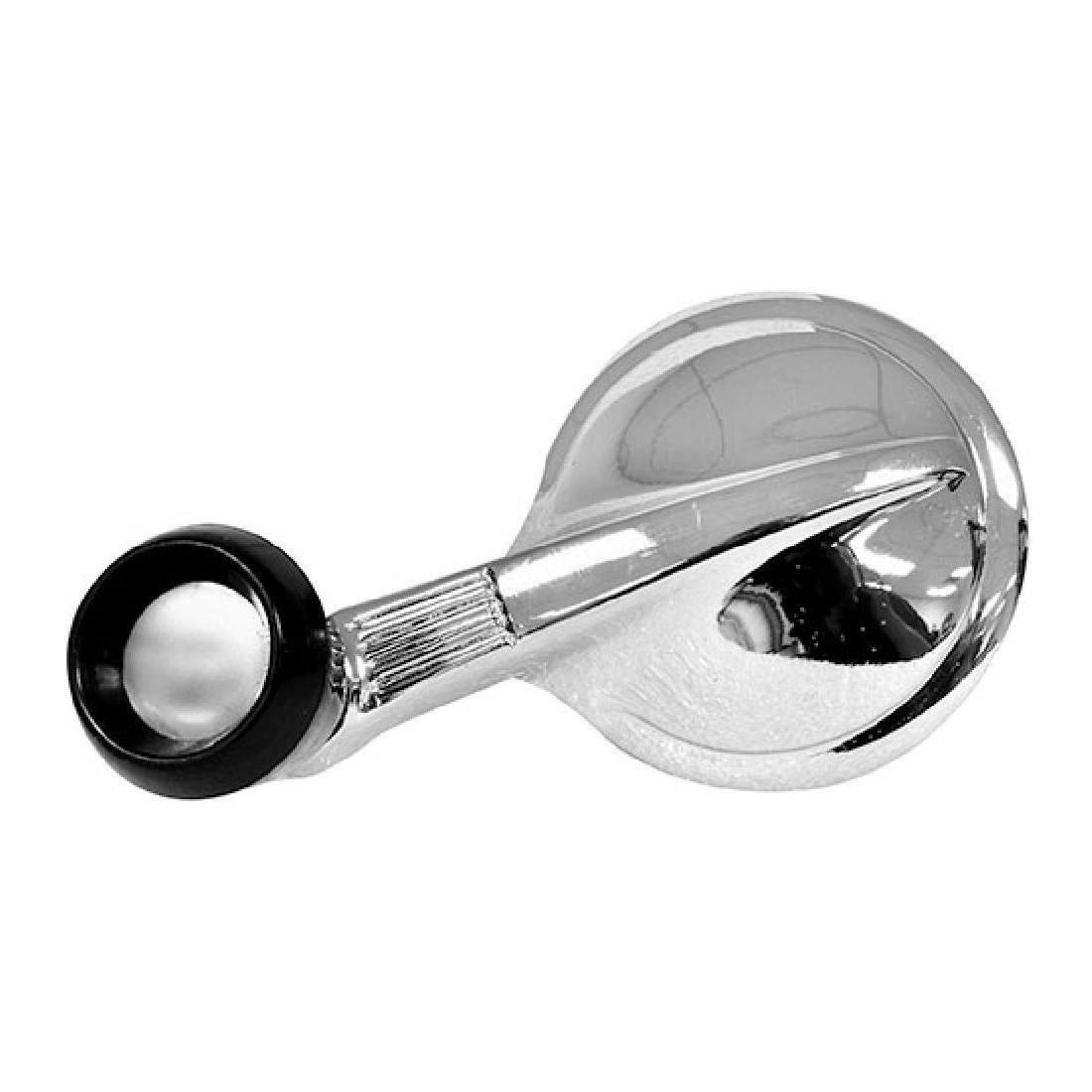 Front Door Vent Window Crank Handle Single Arm Chrome and Black Knob