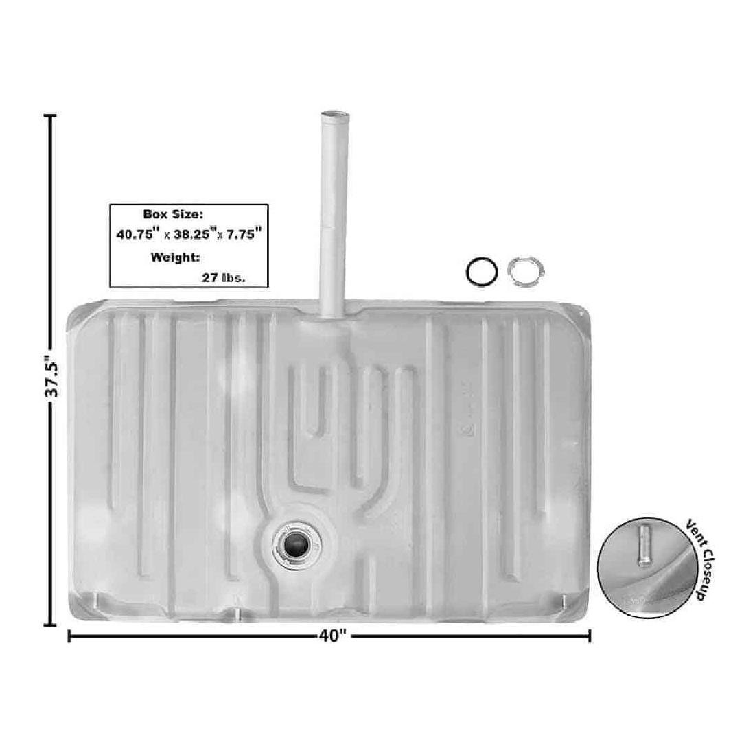 Rear Gas Tank with 14 Inch Neck and 3 Vent Pipes