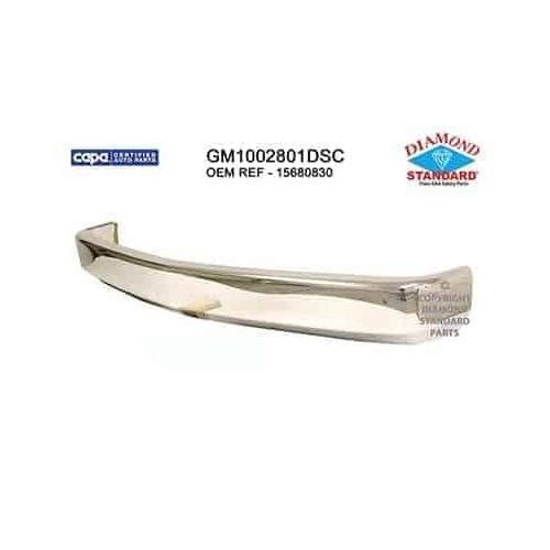 Front Bumper Steel Premium Chrome Finish for Models with Gas Engine without Impact Strip Holes with License Plate Holes
