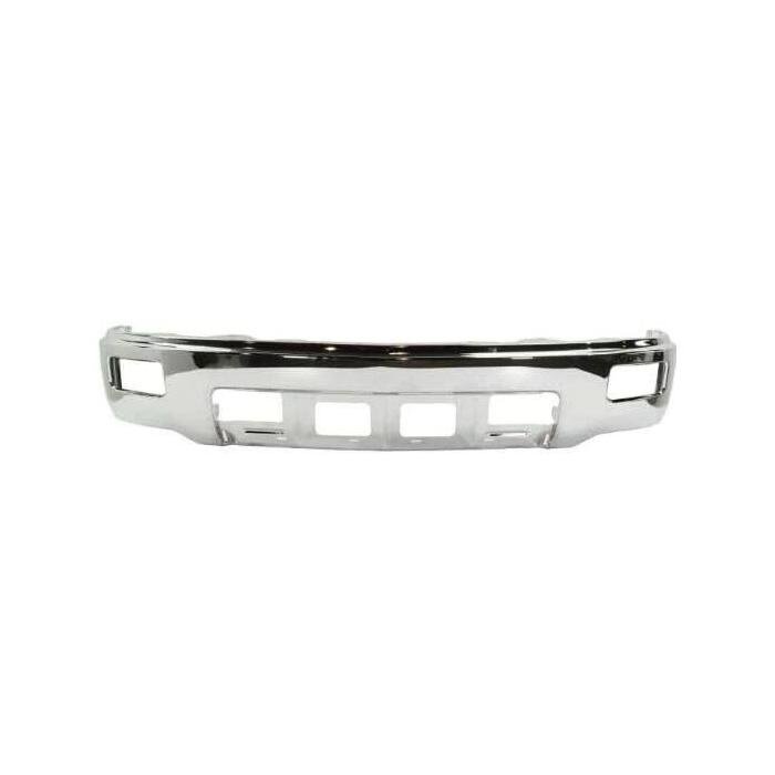Front Bumper Face Bar Chrome with Fog Lamp Holes without Park Assist Sensor Holes