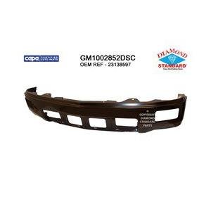 Front Bumper Face Bar Black Primed PTM with Fog Lamps without Park Assist Sensor Holes