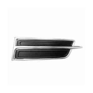 Front Left Bumper Insert for use with Daytime Running Lights Black and Chrome