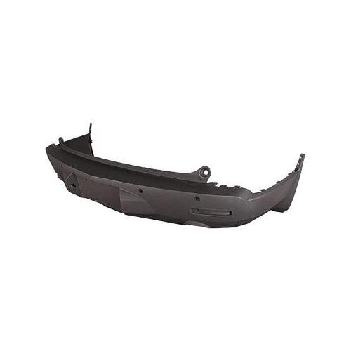 Rear Bumper Cover with Dual Exhaust with Park Assist Sensor Holes Textured -CAPA Certified