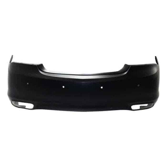 Rear Bumper Cover With Park Assist Without Side Sensor Holes with Dual Exhaust Primed PTM -CAPA Certified