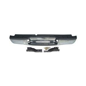 Rear Step Bumper Assembly Chrome for Fleetside Models with Gray Step Pads