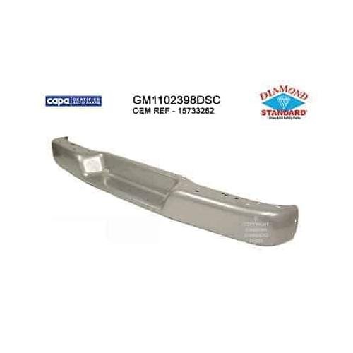 Rear Bumper Face Bar Silver Primed PTM without Park Assist Sensor Holes