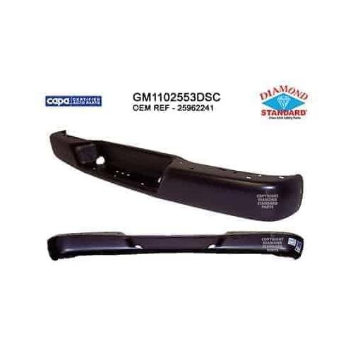 Rear Bumper Face Bar Black Primed PTM without Park Assist Sensor Holes
