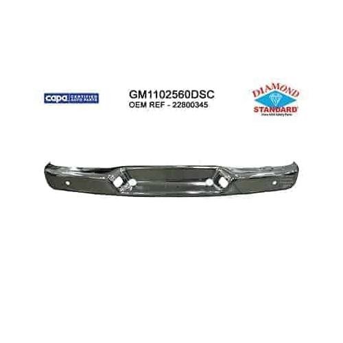 Rear Bumper Face Bar Chrome with Park Assist Sensor Holes