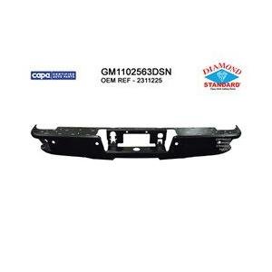 Rear Step Bumper Bar Black with Corner Step with Park Assist Sensor Holes