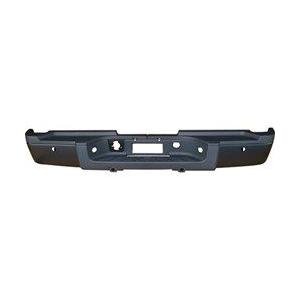 Rear Step Bumper Assembly Black Primed PTM with Sensor Holes for 3500 with Dual Rear Wheels Includes Stabilizer Bar Black End Caps