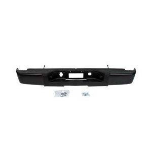 Rear Step Bumper Assembly Black Primed PTM without Park Assist Sensor Holes Includes Hitch Impact Bar