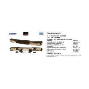 Rear Step Bumper Assembly Chrome with Park Assist Sensor Holes