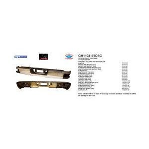 Rear Step Bumper Assembly Chrome with Corner Step without Park Assist Sensor Holes