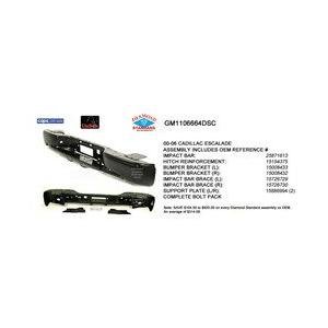 Rear Bumper Cover Reinforcement Assembly Includes Impact Bar Hitch Stabilizer 2 Braces and 2 Brackets for EXT Model