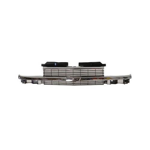 Front Grille Chrome Horizontal Bar Type with Integral Chrome Molding for ZR2/LS/LT Models